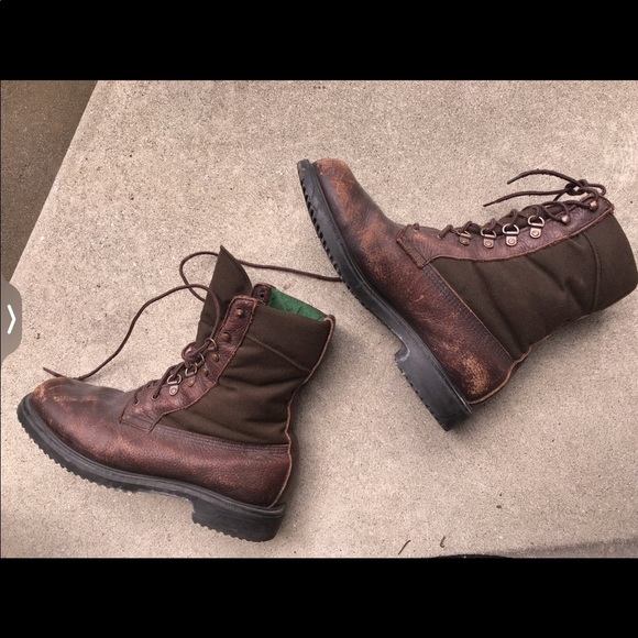 Men’s Brown Leather Combat Military Hunting Boots - Picture 8 of 13